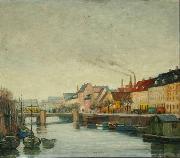 RICHTER, Johan Channel scenery from Copenhagen oil painting